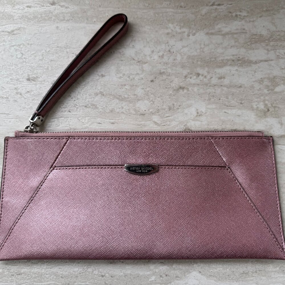 Henri Bendel West 57th Travel Pouch/Wristlet/Wallet w/Plaque [Light Pink]